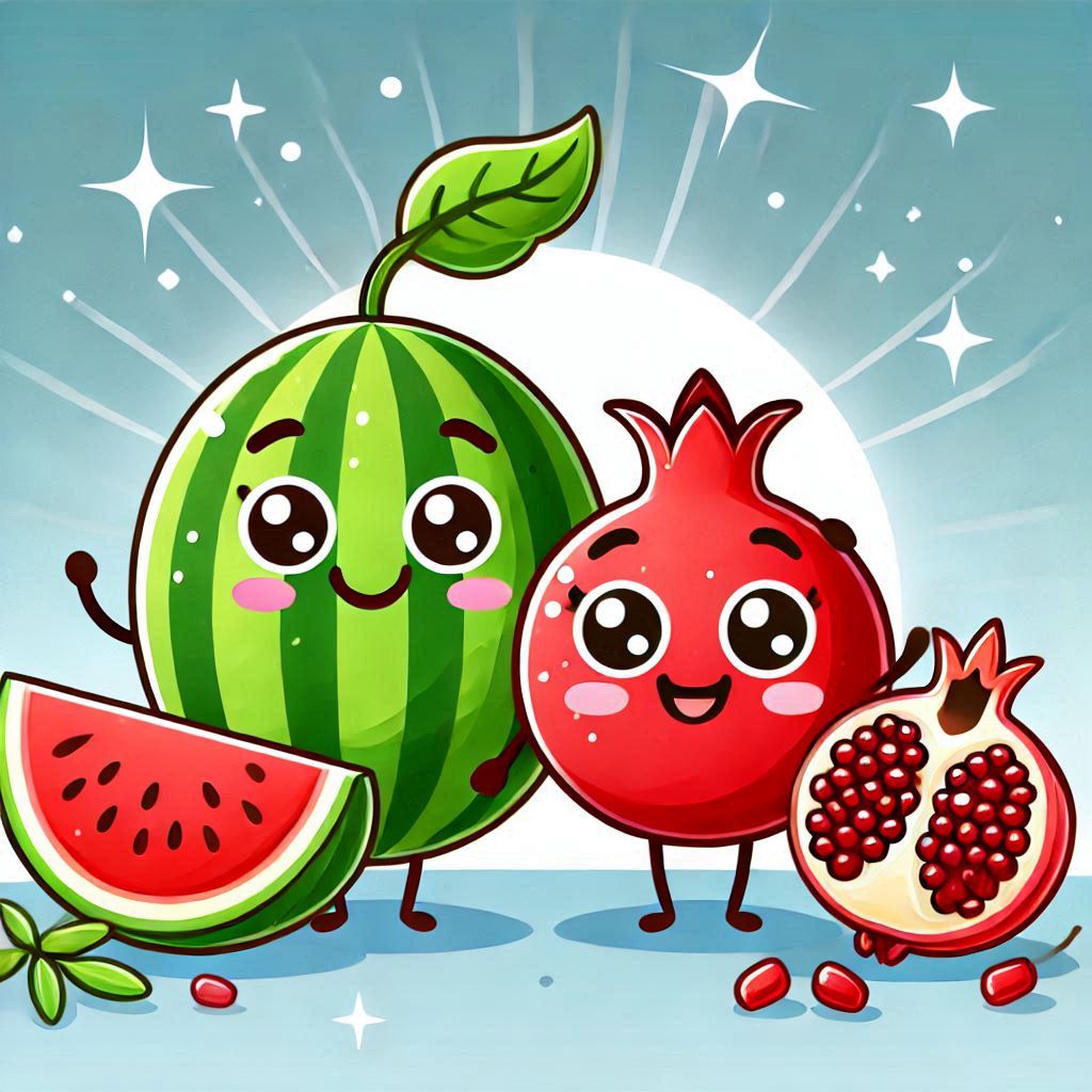 عکس خفن عکس هندوانه و انار برای شب یلدا کارتونی