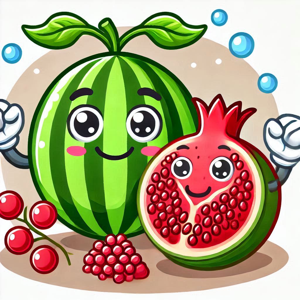 عکس خفن عکس هندوانه و انار برای شب یلدا کارتونی